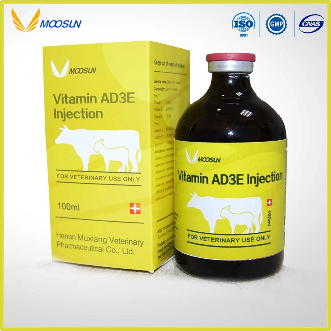 Química Farmacéutica de medicamentos veterinarios vitamina ad3e inyección para mejorar las condiciones del cuerpo