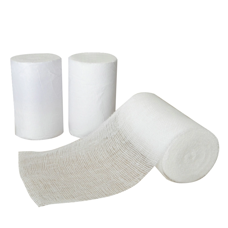 Venda por grosso de 100% algodão absorvente médica bandagem de gaze de rolo de gaze