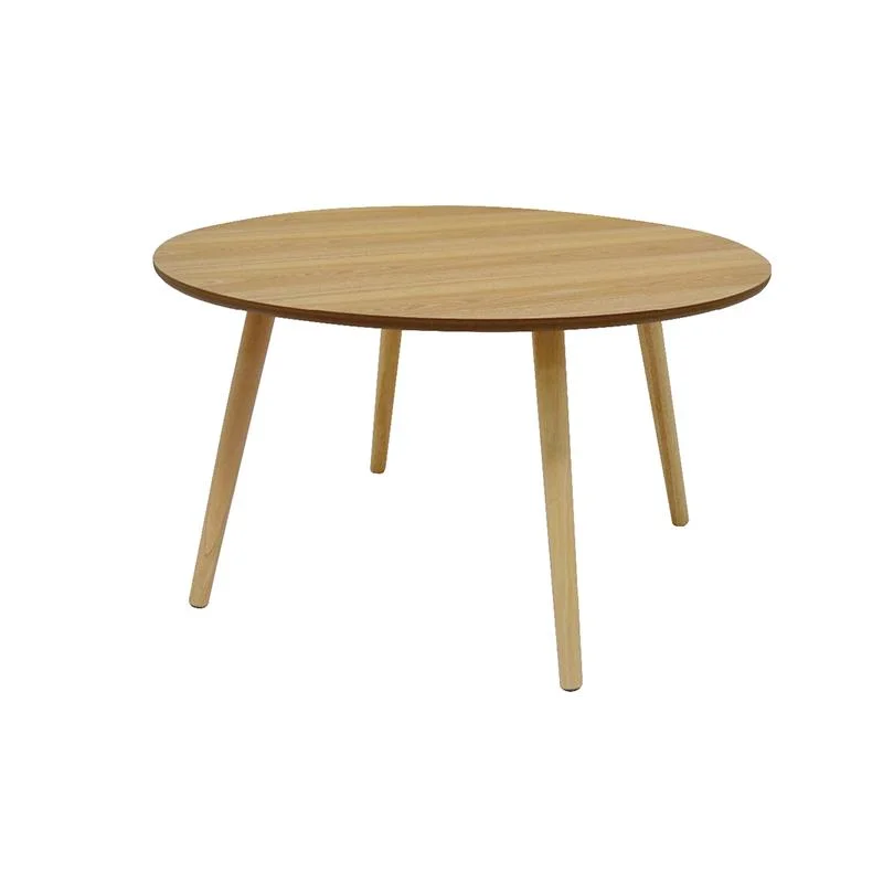 L Table basse ronde en bois à côté pour le salon Mobilier