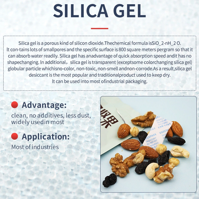 Índice de absorción de humedad 34% (25° C, RH 90%) paquetes de gel de sílice desecante de arcilla Montmorillonite