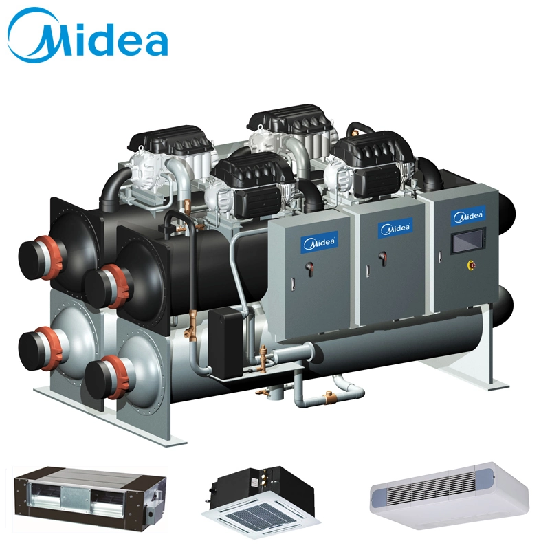 Midea Two-Stage Compressing Advanced Throttling Technology Magnetic Bearing Centrifugal Chiller 350rt 1231kw Centralised Air Conditioner System