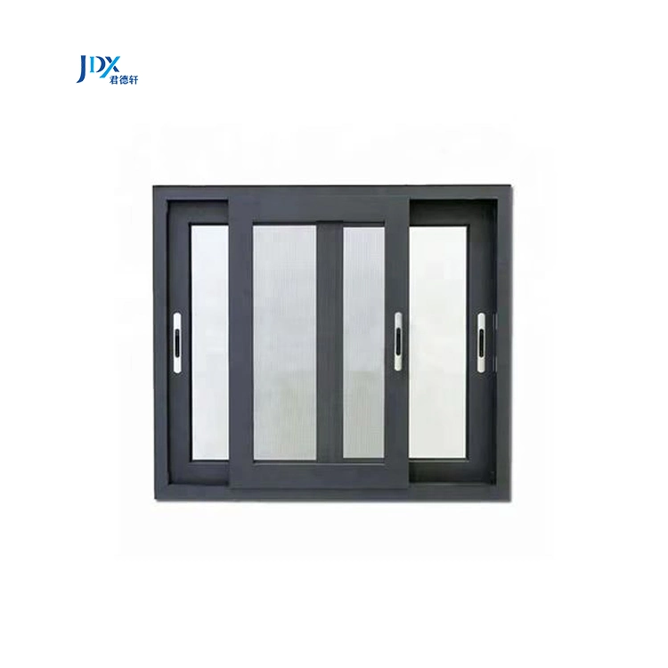 Ventana deslizante de aluminio de 3 pistas Jundexuan con vidrio aislado