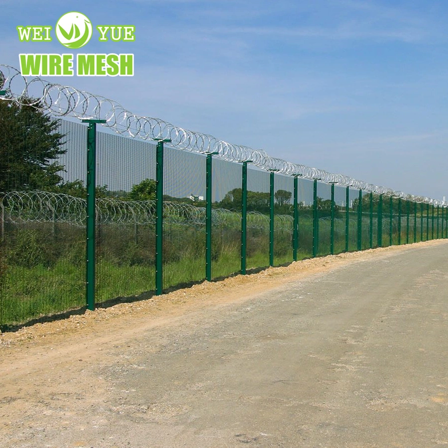 2023 Fence with New Type Anti-Thief Post Clear Vu Fencing Black 358 Anti Climb Mesh Fence with Top Spikes