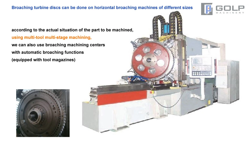 Control de la turbina horizontal Disc brochado ranura y lengüeta de la máquina para Max. Espesor de la pieza de 160 mm