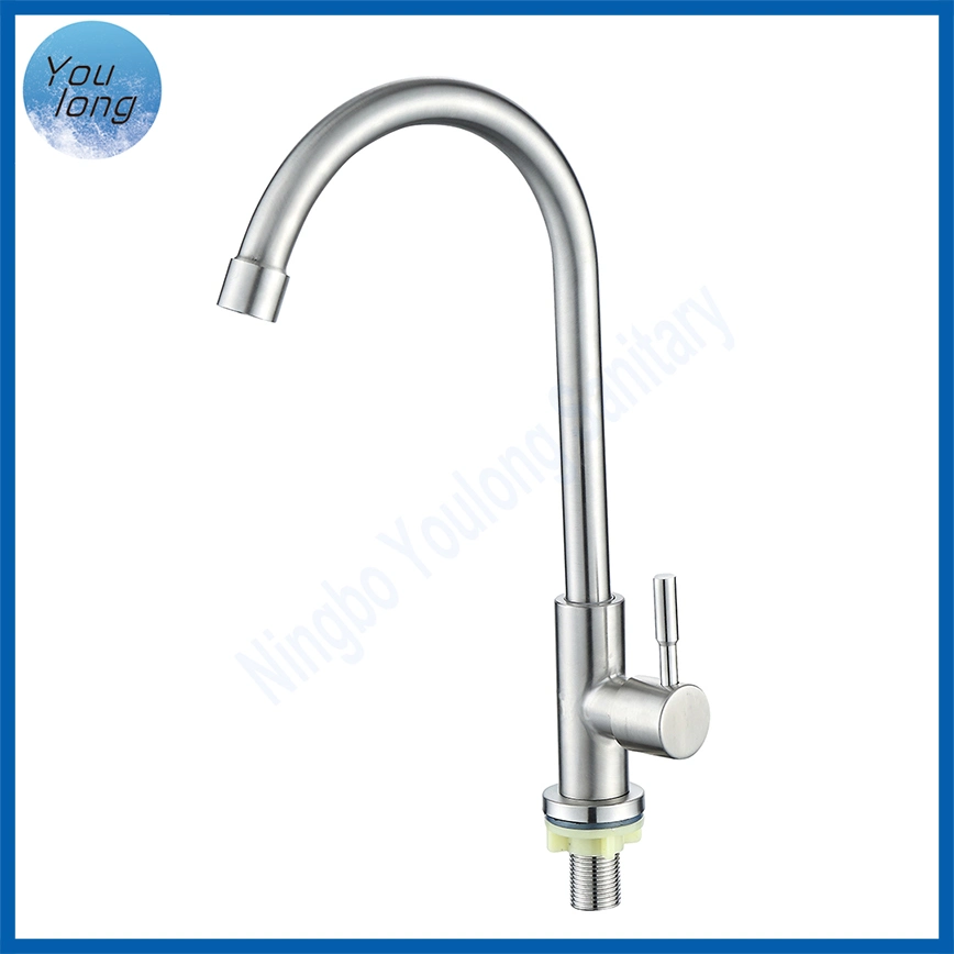 SUS304 Stainless Steel Kitchen Faucet with Pull Down out Plastic Sprayer