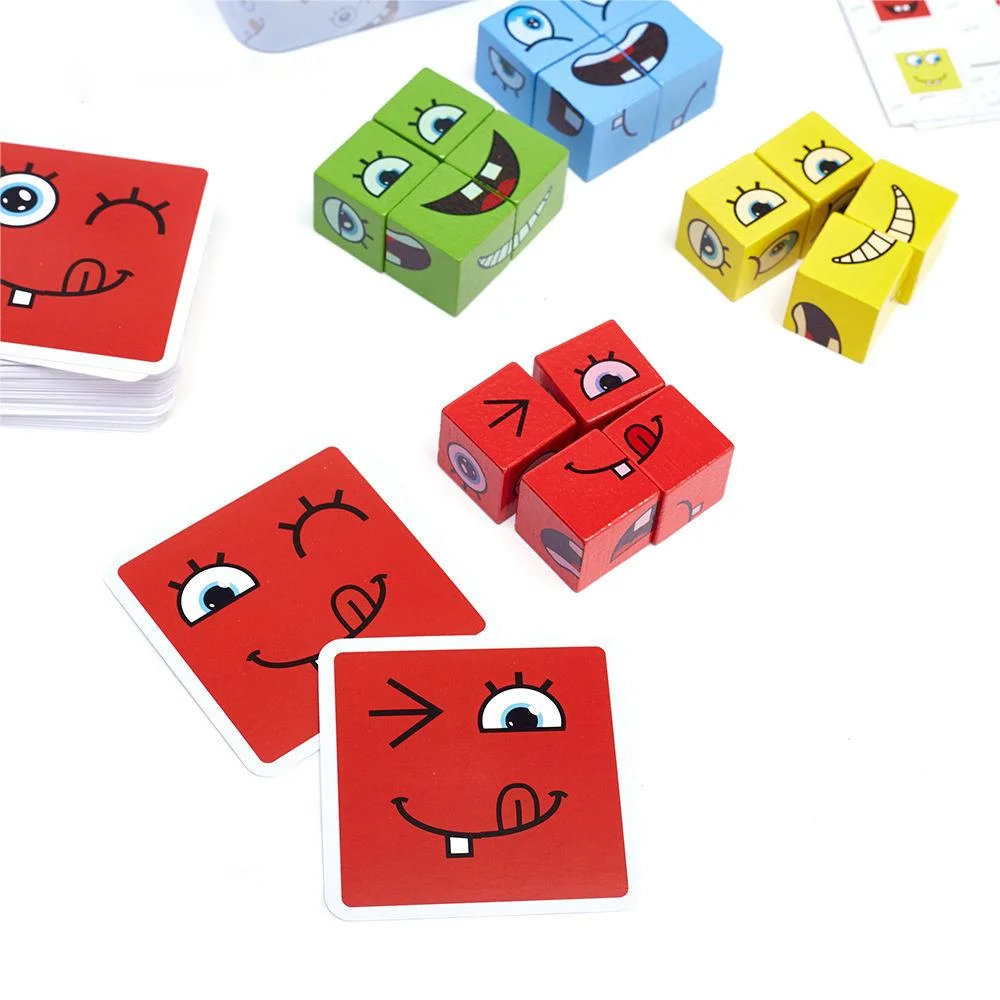 Papel de diseño personalizado al por mayor Mini Magic Puzzle Cubo y Juego Niños de cartas Juego de Juguetes Familiar con Tin Box