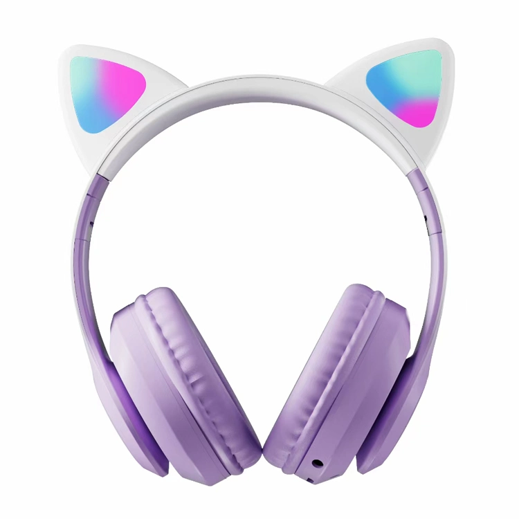 5% off Amazon LED Flash Cute Cat Ear Bt Wireless Headphone Foldable for Girls Headphones 3.5mm Aux TF Card with Mic