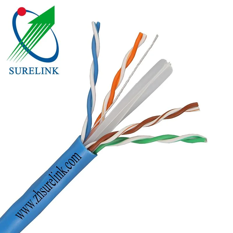 Surelink OEM de fábrica de 4par 23AWG a 1000MHz de alta velocidad de cable LAN Cable Ethernet pasar la prueba de Fluke 305Rollo m s F/UTP FTP FTP/SFTP SF/UTP Fftp SSTP CAT7 CAT6 CAT6A