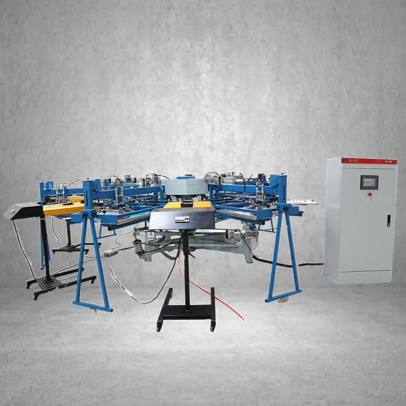 6 Color Automatic Rotary Textile Screen Printing Machine for T-Shirt Printing