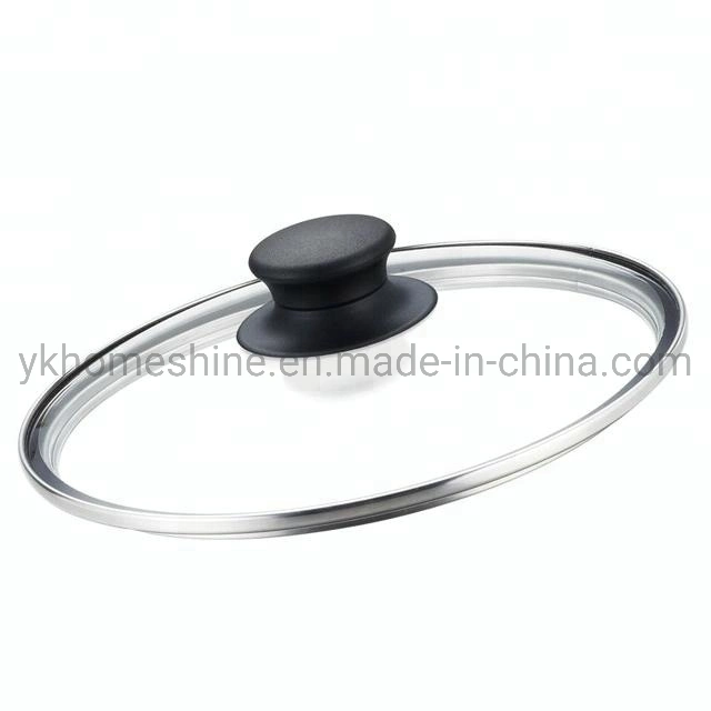 G-Type Glass Lid with Stainless Steel Ring and Holes for Leaking Water