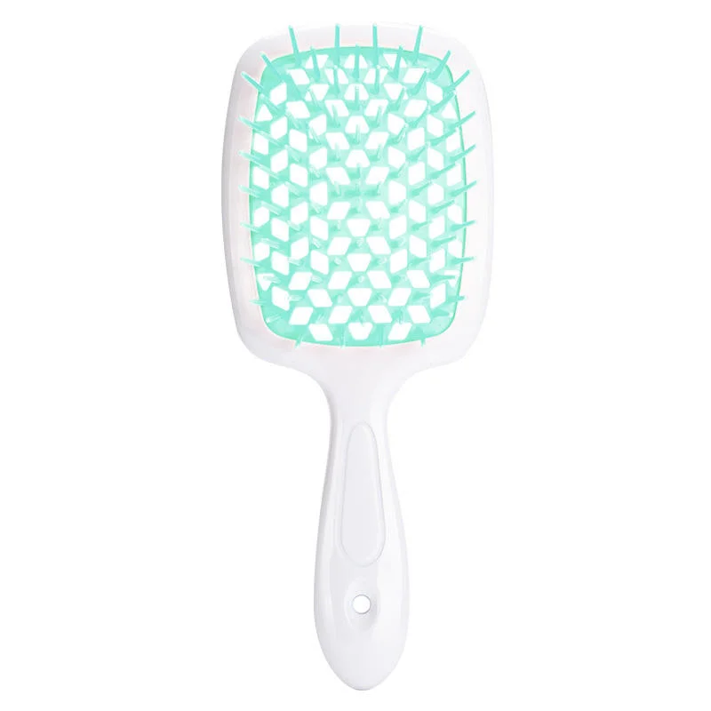 Custom Colorful Massage Hair Comb Hairdressing Hollow Grid Comb Wide Teeth Detangling Hair Brush Curly Hair Brush Unbrush