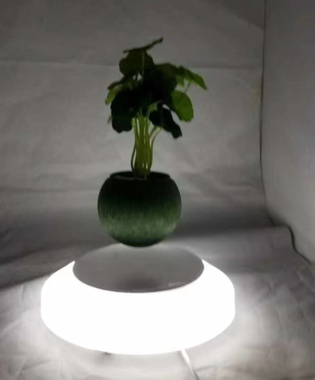 HotSale RGB bunte LED-Licht magnetische Levitation rotierende schwimmende Luft Bonsai Pflanztopf Dekor Weihnachten