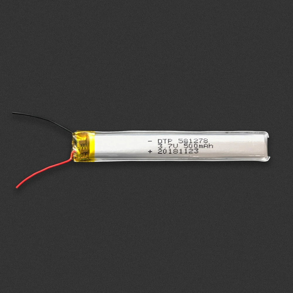 Certificado Kc de bateria de iões de lítio do fabricante da China 581278 3.7V 500mAh Pilhas recarregáveis