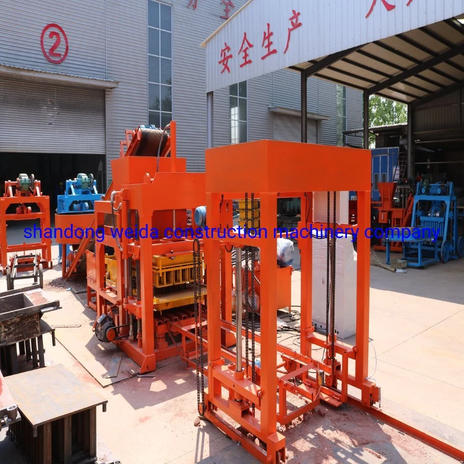 Qt4-15s Full Automatic Interlocking Hydraulic Brick Production Line Cellular Concrete Fly Ash Machine Hollow Solid Color Paver Block Making Machine for Sale