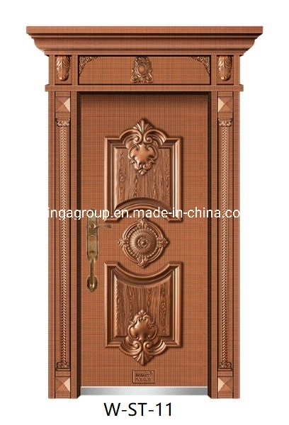 Lighter Luxury Exterior Security Metal Steel Alloy Copper Door W-St-11