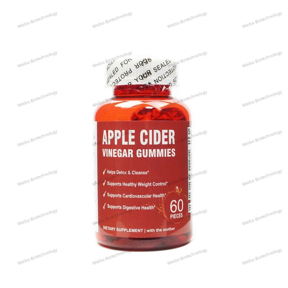 Pérdida de peso Vegan Apple Sider Vinegar Gummies OEM Slimming Products 60PCS