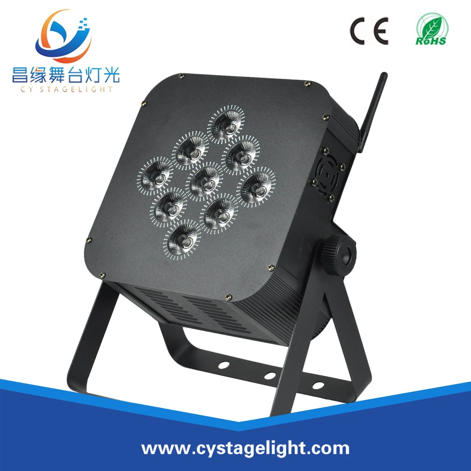 Stage LED 9PCS*15W Rgbwauv Wireless&Battery LED PAR Effect Light