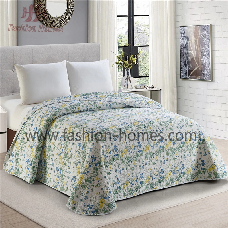 Floral and Birds Print Quilt Coverlet Bedding