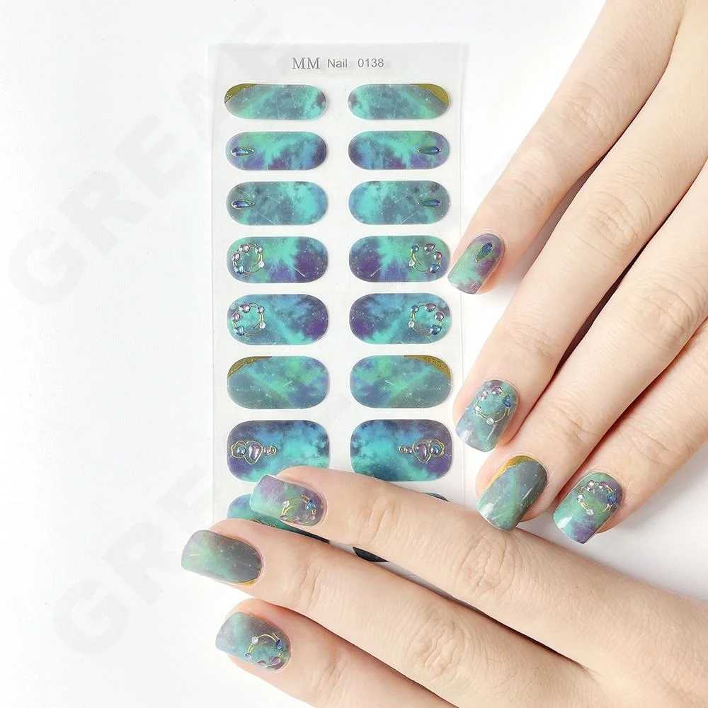 Venta caliente Nail Wraps seguros y respetuosos del medio ambiente Nail Art pegatinas personalizadas