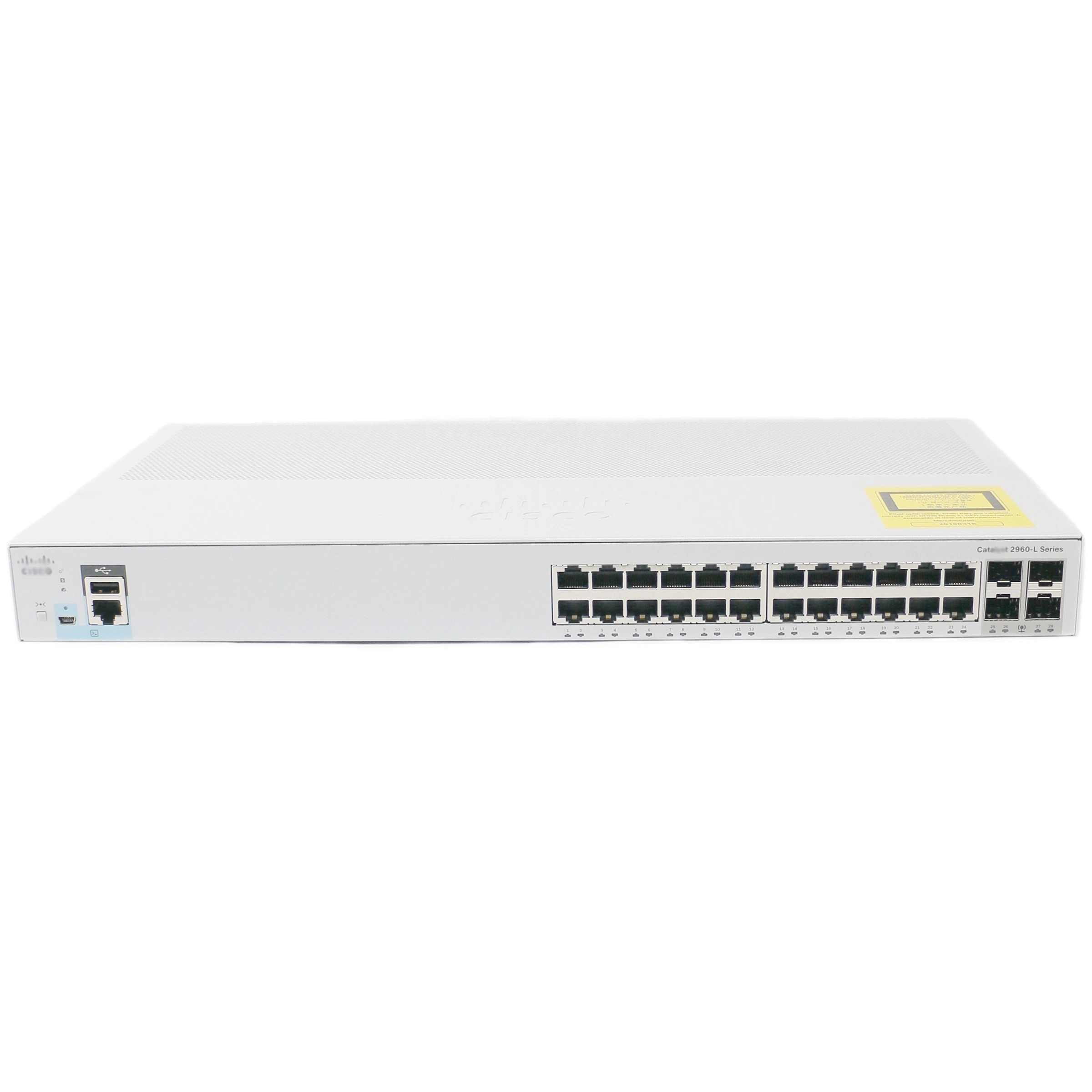 Cisco WS-C2960L-24TQ-Ll Red Ethernet Switch Ethernet de 24 puertos.