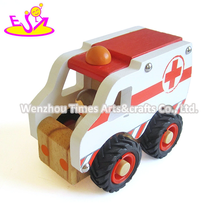 New Arrival Mini Wooden Toy Ambulance Trucks for Toddlers W04A364