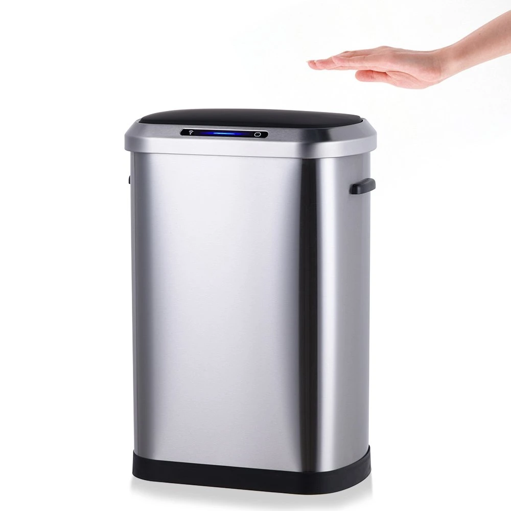 50L High Tech Motion Sensor Can Smart Trash Bin with Lid Household Rectangular Induction 50L Kitchen Dustbin