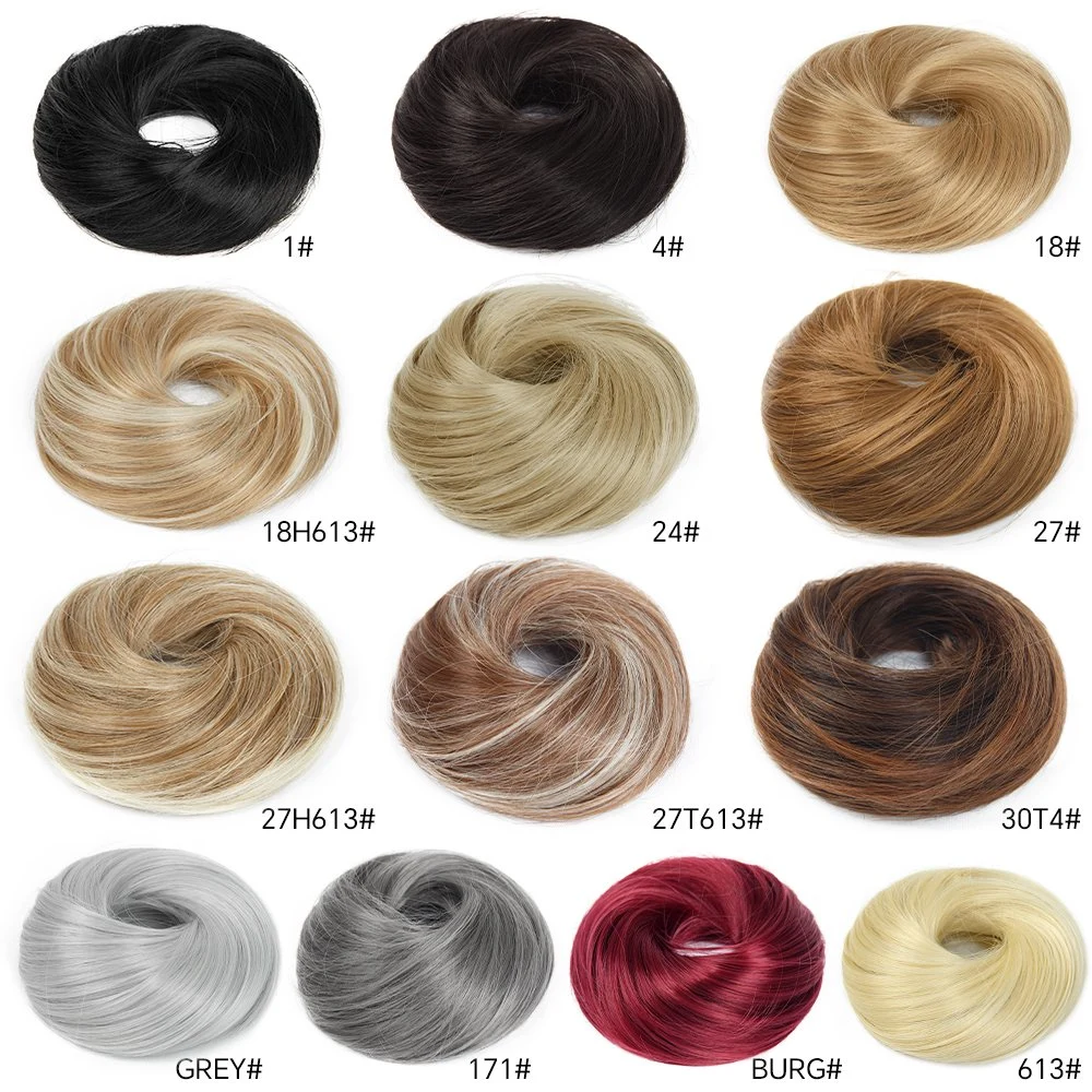 Factory Price 13 Colors 45g Messy Curly Hair Bun Scrunchie Short Synthetic Ponytail Bun Extension