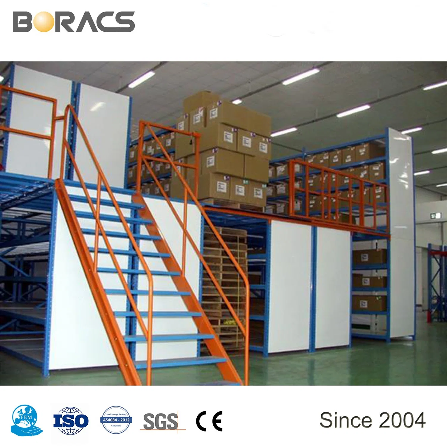 Metal Galvanized Decking Rack Mezzanine with Fem/As4084 Certificates for Warehouse Storage