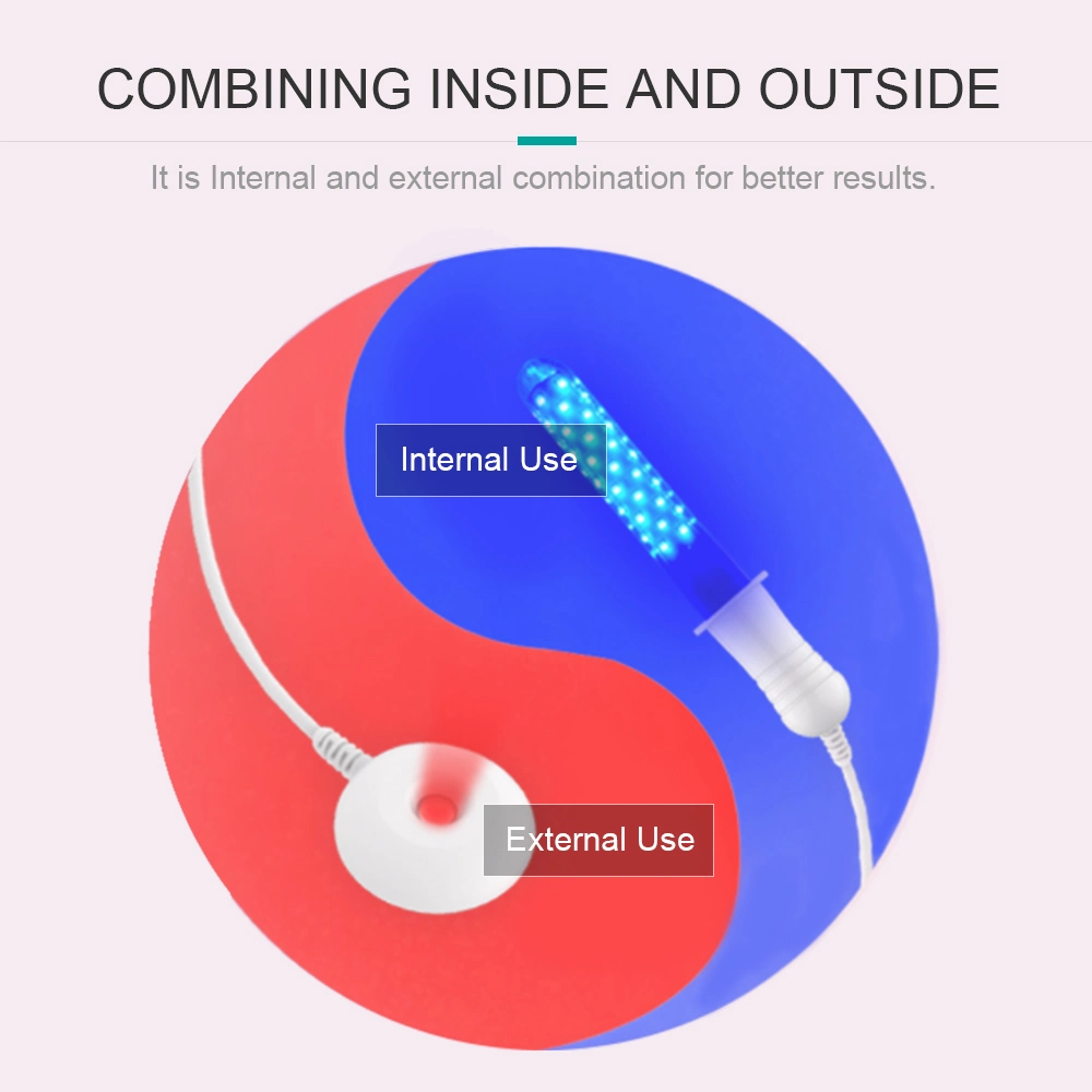 Mujer caliente y el alivio del dolor de la luz de la ginecología y obstetricia equipos