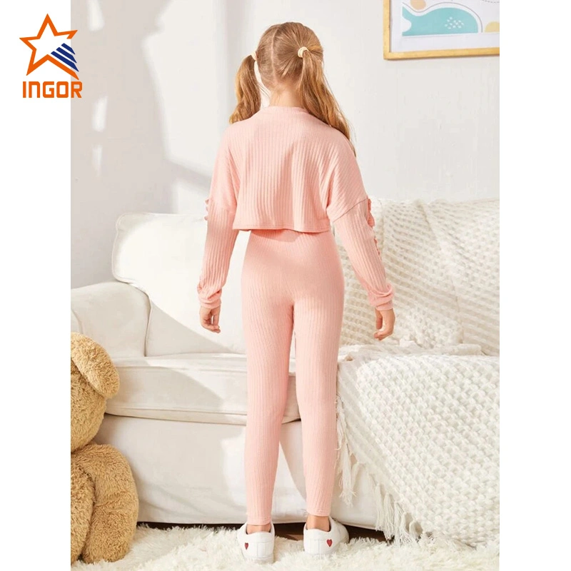 Ingorsports Kids Leggings Yoga Sets Sportswear Gym Wear Activewear for Children