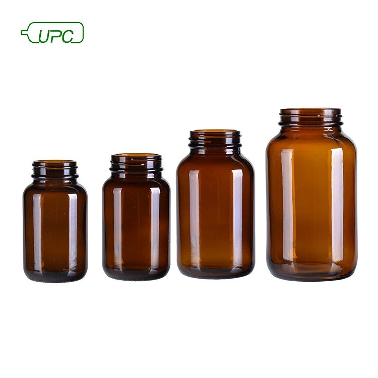 Factory Wholesale/Supplier 60ml to 500ml Abmer Empty Glass Medicine Vitamin Capsule Supplement Pills Packaging Container Bottles with Lids