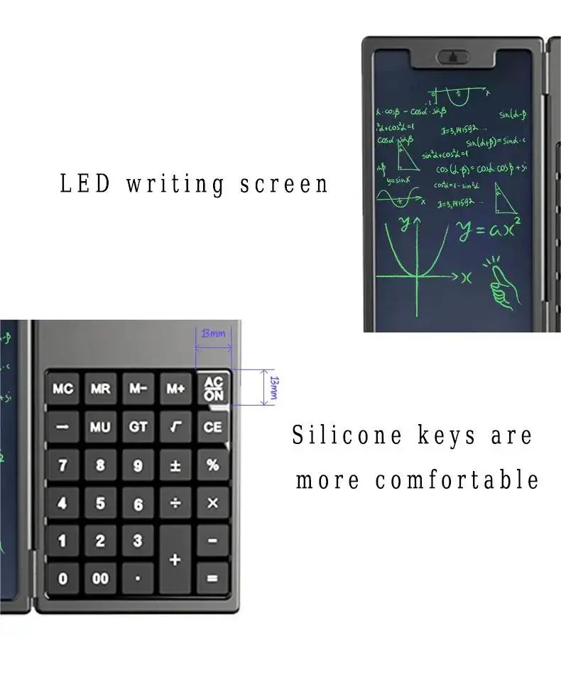 Neueste Design Lernwerkzeuge Mini-Rechner 12 Stellen Faltbarer Notizblock Rechner