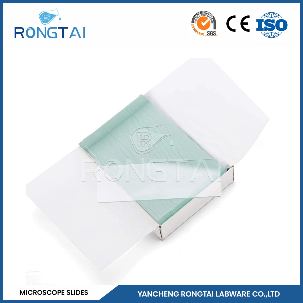 Rongtai Urinalysis Microscopic Slides Manufacturers Human Blood Microscope Slide China 7101 7102 7105 7107 7109 Glass Slide with Cavity