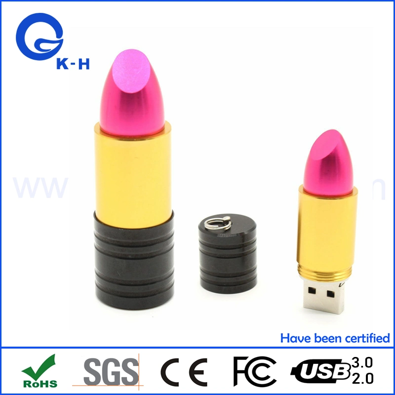 أحمر Lipstick سعة تخزين USB 2.0 فلاش سعة 4 جيجا بايت سعة 16 جيجا بايت