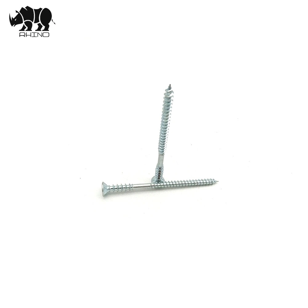 Torx Csk Head with 6 Ribs, Knurled Neck, Double Thread, Galvanized, Chipboard Screw