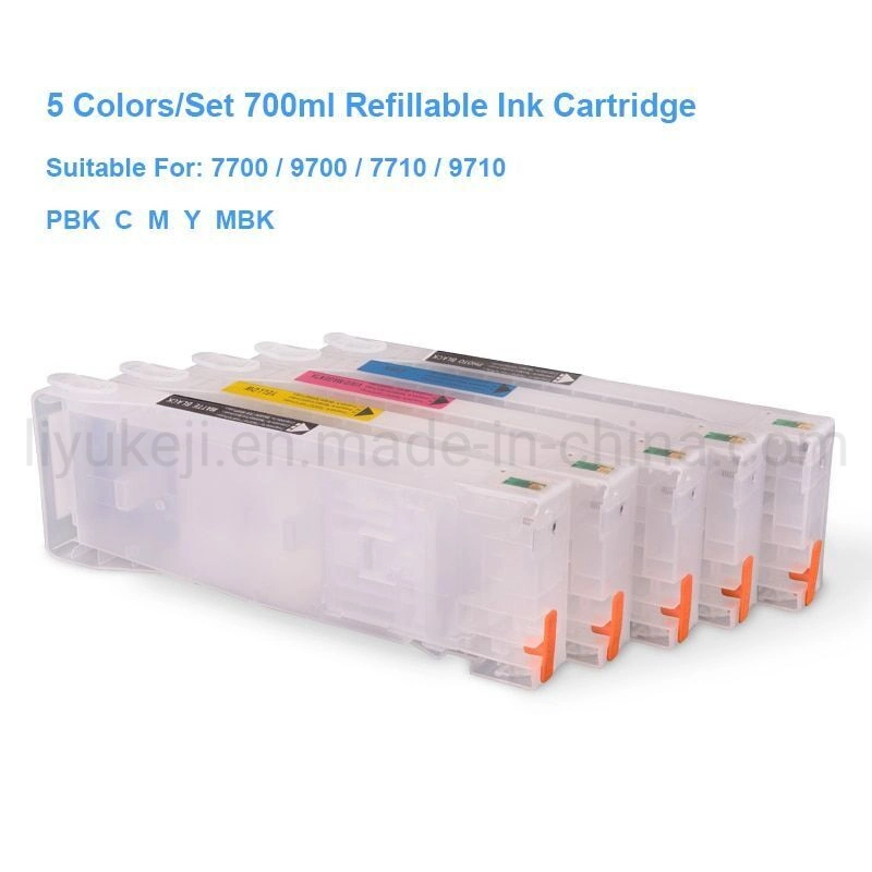 Epson T6361-T6364 T6368 Refill Ink Cartridge Empty Refillable Ink Cartridge with Chip Resetter for Epson Stylus PRO 7700 9700 7710 9710 Printer 700ml /PC