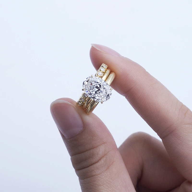 Mejor Venta de oro de 18K Anillo eternidad Lab personalizado de anillo de diamantes joyas Oro Moda Mujer