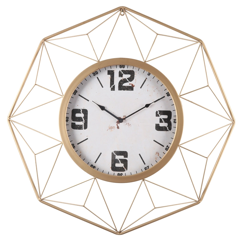 El Lujo moderno Retro Metal geométrica Living Deco Relojes de pared