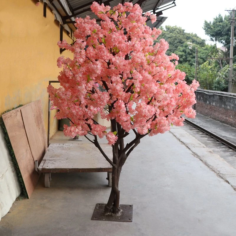 Wholesale Hot Selling Artificial Cherry Blossom Trees with Plastic Trunk Small Shipping Volume for Wedding Party Event Decor