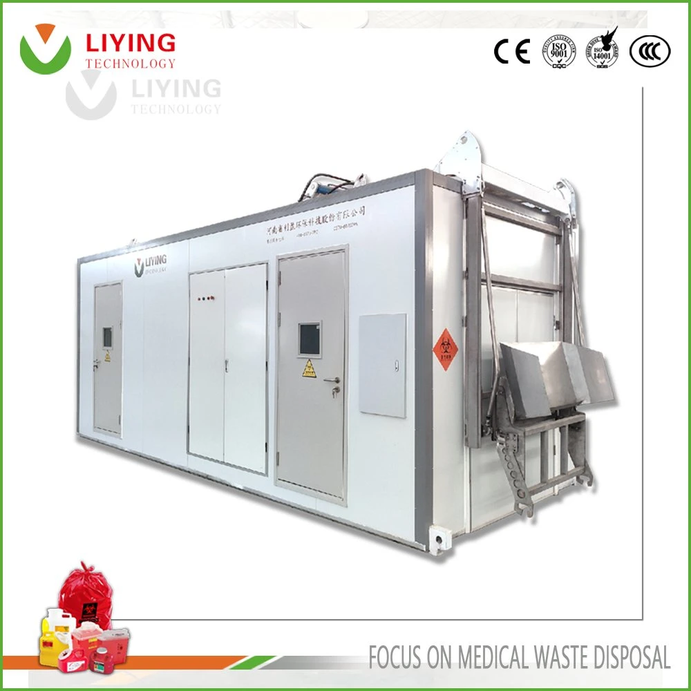 Medium-Scale sem combustão 180kg/h no Site de Clínica Dentária Medicina Laboratorial de microondas de resíduos de equipamentos de eliminação do sistema de gestão