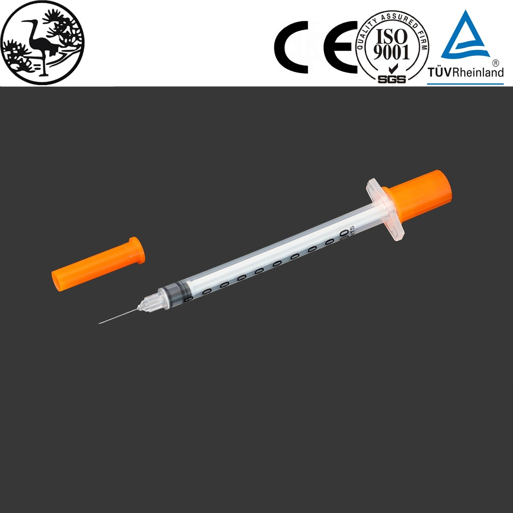 Insulinas médicas 100u 1cc 1ml 29g 30g para uso único Produto de plástico de seringa de insulina descartável Equipamento médico