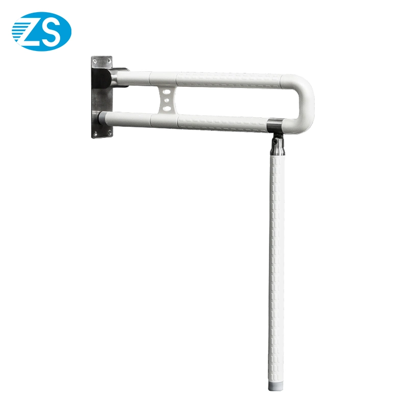 Toilet Safety Nylon Lift-up Support Bar Elderly Foldable Grab Railing Bar for Disables