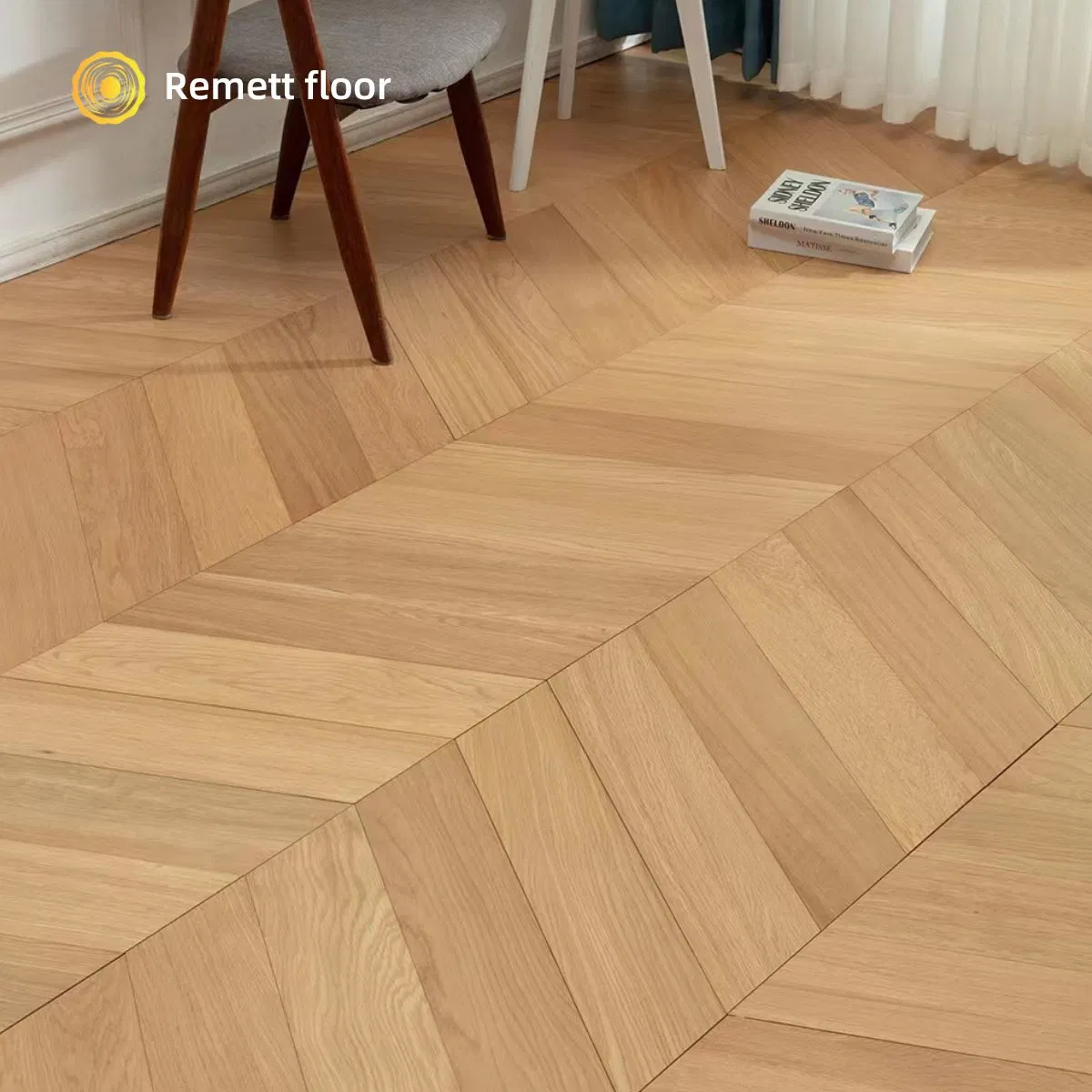 New Trend Design Brown Oak Chevron Parquet Fishbone Engineered Wood Flooring