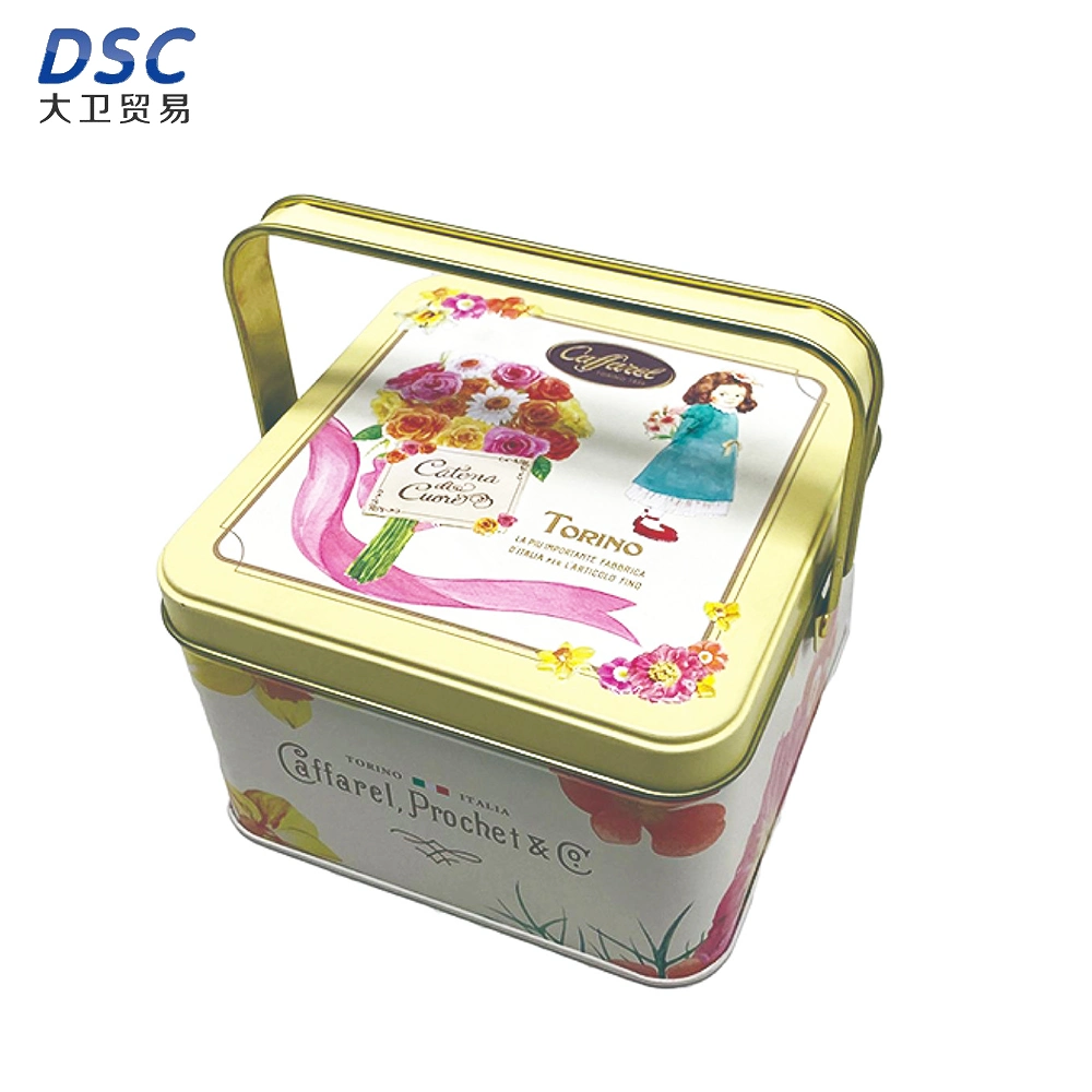 Handle Iron Box Candy Biscuit Packaging Small Handle Tin Rectangular Handle Tin