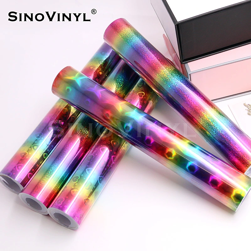 SINOVINYL 12x60"/30,5x152cm degradado Arco Iris holográfica de corte hexagonal de bricolaje la pegatina de vinilo de corte de hojas