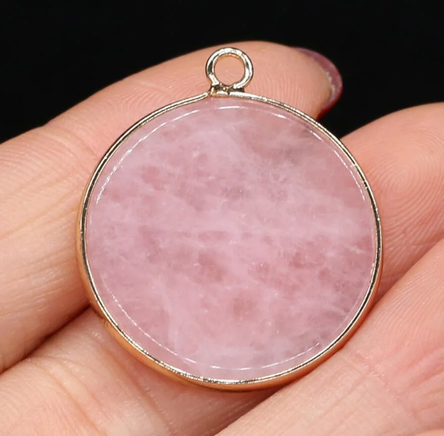 Charm Jewelry Making DIY Necklace Earring Women Gift Natural Gem Rose Quartzs Reiki Healing Crystal Pendant