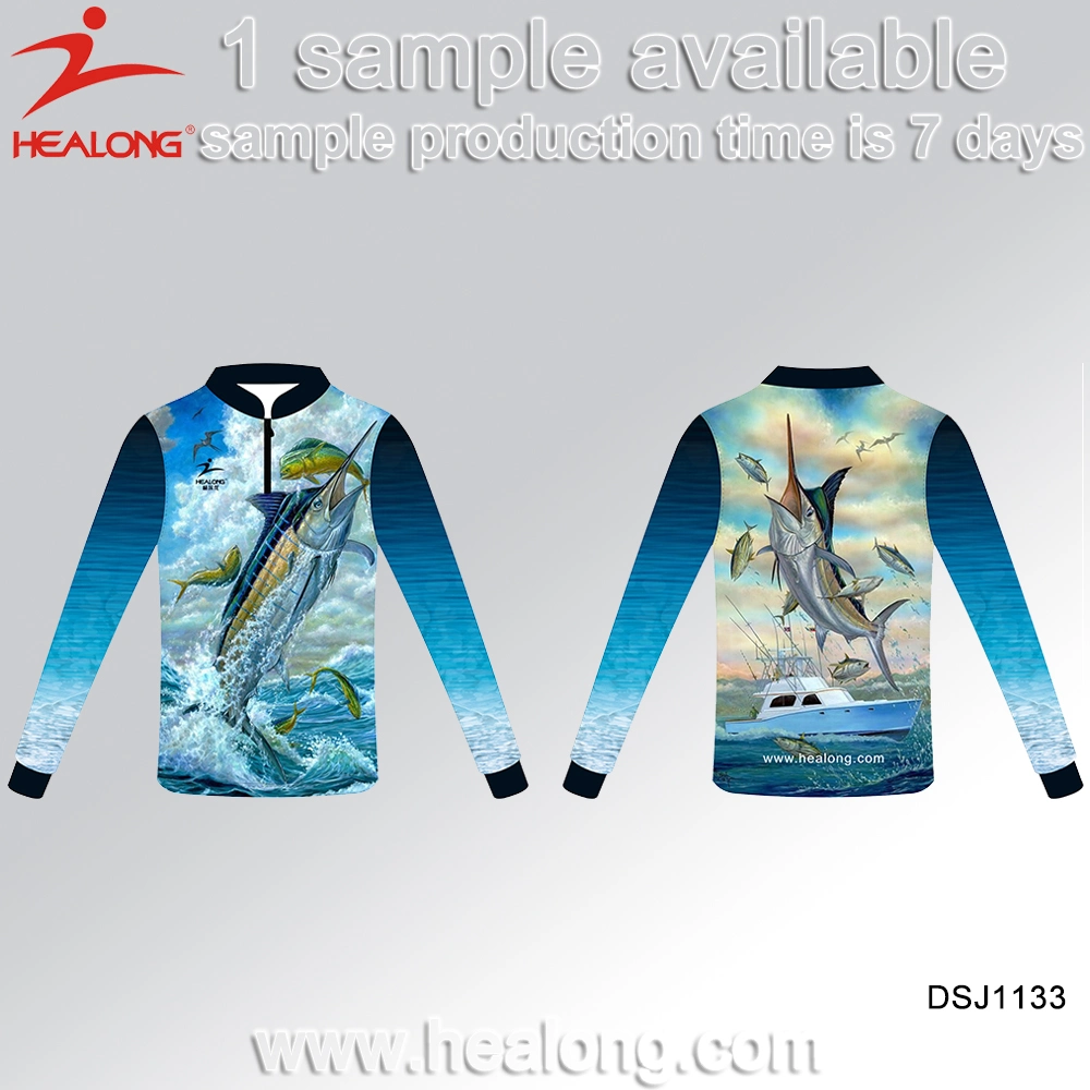 Healong Sportswear Full Sublimation Jersey Fishing Wear Custom Color