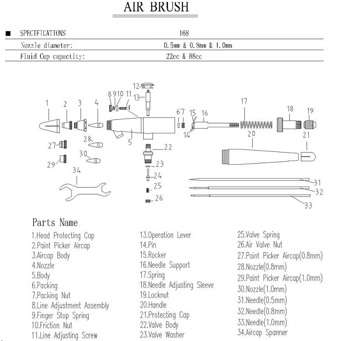 Airbrush 168 Spray Gun Body Paint Cake Decorate Tattoo Compressor Tools