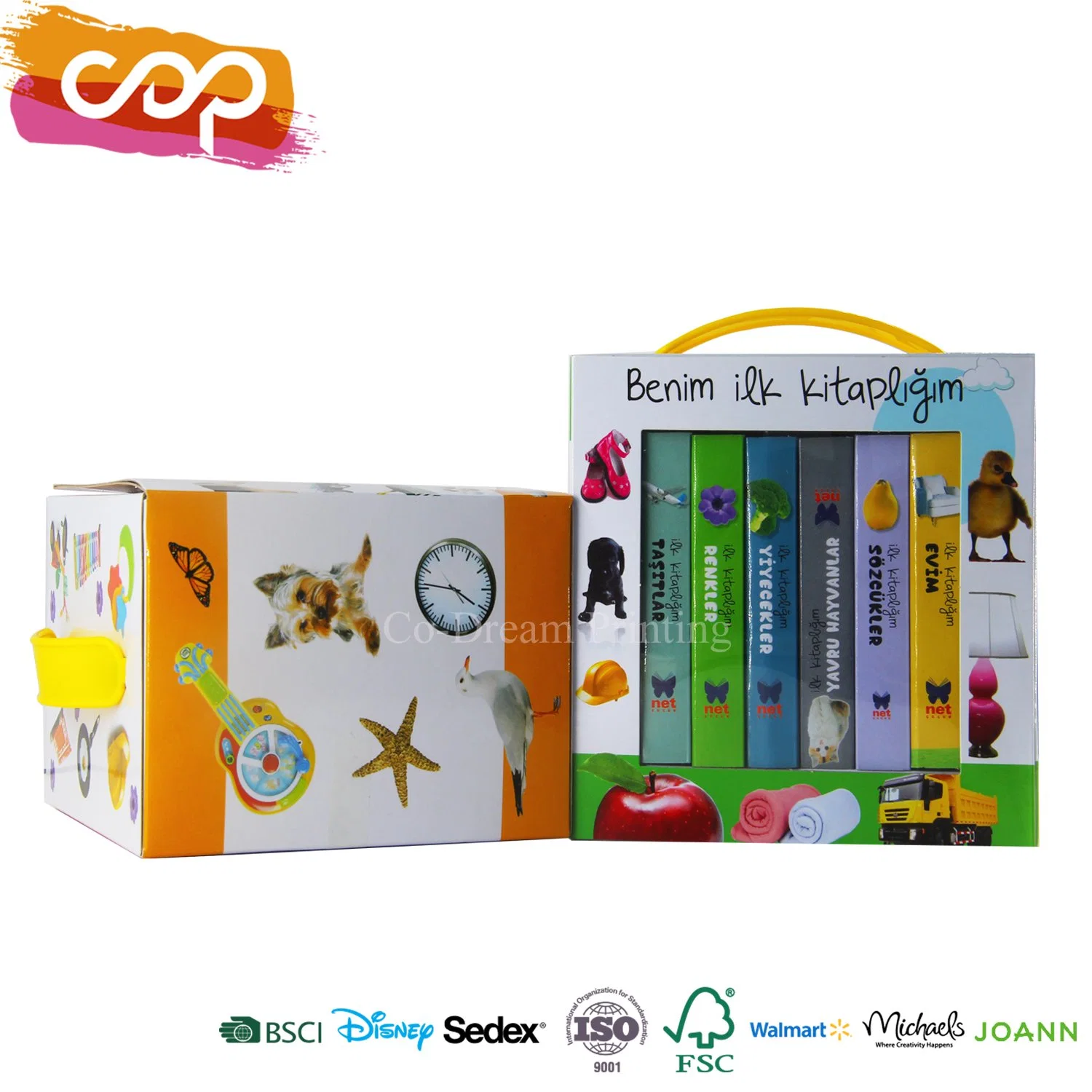 Neues Design Art Papier Karton Buch mit Glänzlackdruck Sets für Kinder