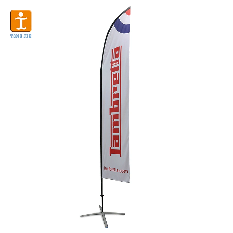 Benutzerdefinierte Logo Anzeige Teardrop Beach Feather Flagge für Werbung